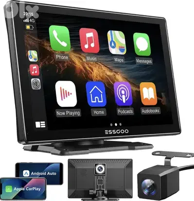 ESSGOO 9" IPS CarPlay Screen, Wireless A-pple CarPlay & Android