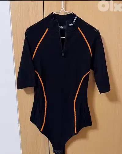 Karl Lagerfeld Zip-Up Bodysuit