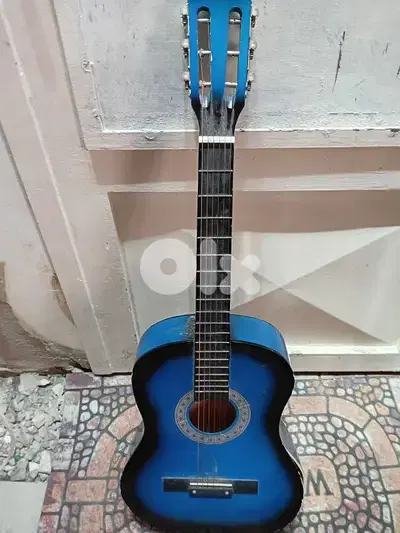 Beautiful blue guitar is for starters.