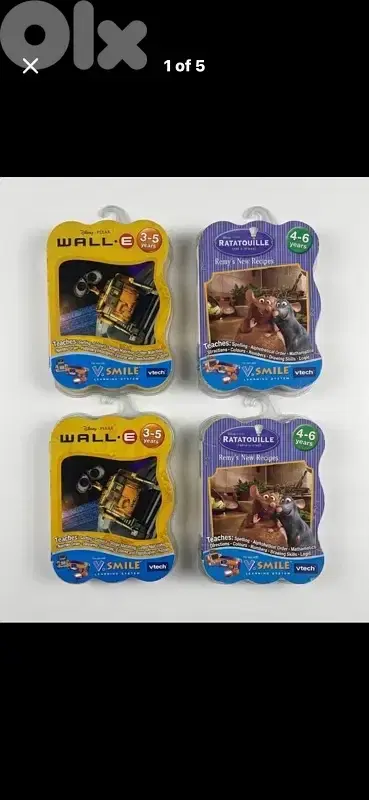 Vtech V. Smile Smartridge Games Lot WALL-E & Ratatouille Factory Sealed