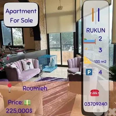 2 bdroom Apartment for sale in Roumieh heavenly view 135m2 for $225K 2 bdroom Apartment for sale in Roumieh heavenly view 135m2 for $225K