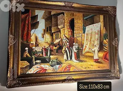 لوحة زيتية راقية /رسم عربي عراقي أصيل/ طابع عربي قديم
