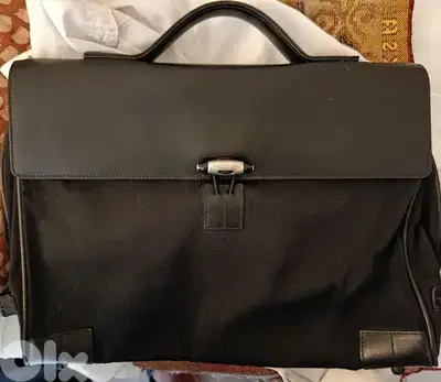Montblanc Black Fabric and Leather Double Gusset Nightflight Briefcase