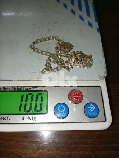 سنسال فضة وزن 10 غرام سعر اغرام 3.5 دولار