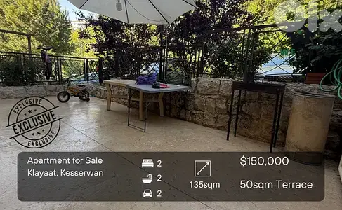 Apartment for sale in Klayaat شقة للبيع في منطقة التقليعات