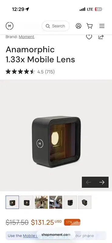 Anamorphic 1.33x Mobile Lens