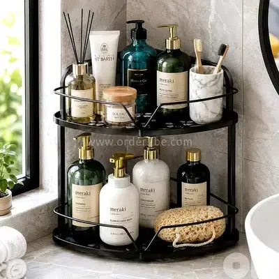 2-Tier Carbon Steel Corner Rack