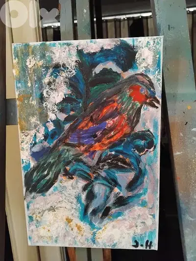 رسم زيتي على القماش يدويه