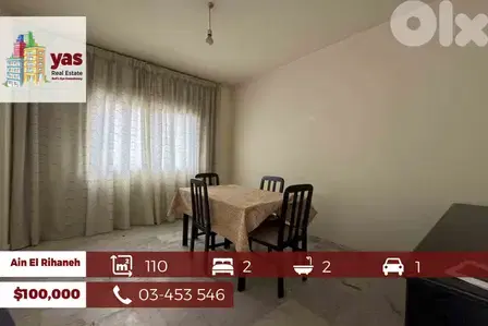 Ain El Rihaneh 110m2 | Well Maintained | Open View | EL