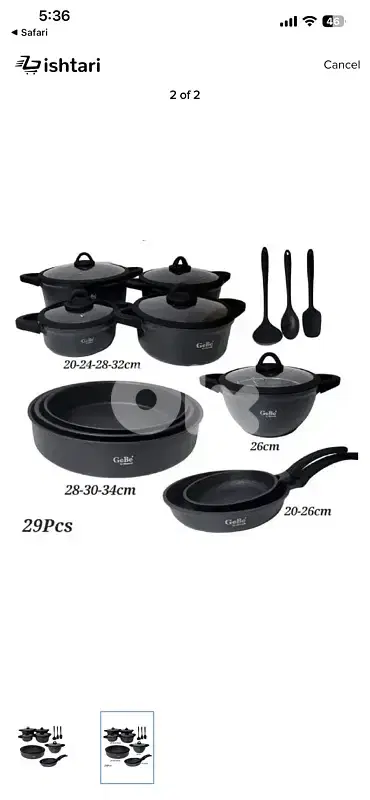 14pcs Venus Cookware Set GB1026 - Black