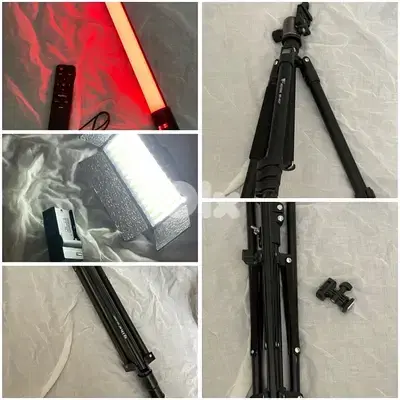 ترايبود كاميرا + قاعدة + kit light + RGB light