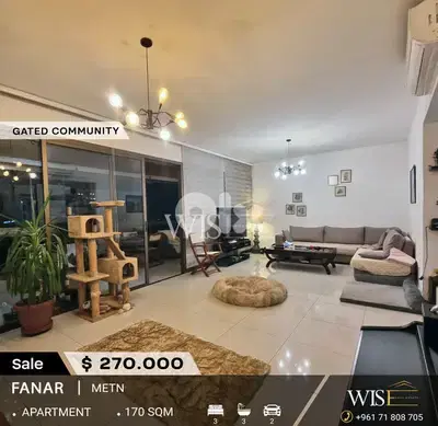 Stunning 170 SQM Semi-Furnished Apartment for SALE in Fanar!