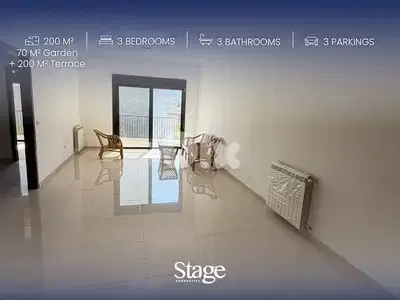 Spacious Garden Apartment with Open Mountain View for Rent in Chaouiye