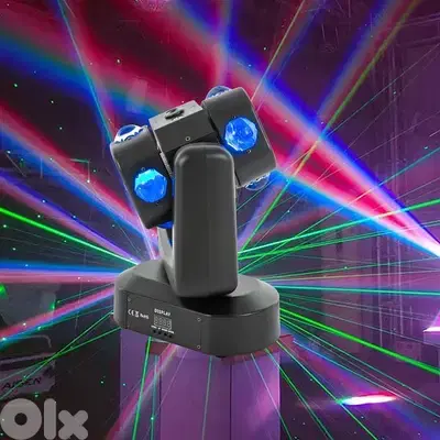 Rotating Laser Beam Moving Head 8 LED RGBW Stage Light DMX Disco Party