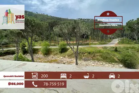 Qennabet Baabdat 200m2 | Rooftop Duplex | Mountain View | TCH