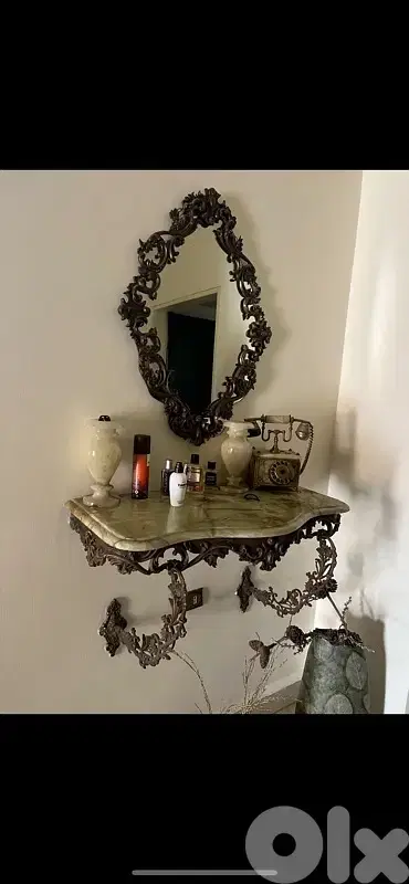 Frensh consol bronze antique كونسول برونز فرنسي ناعم مع مراي ولا اروع