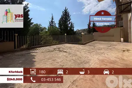 Kfarhbab 180m2 | 70m2 Terrace | Brand New | Prime Location | EH/IV