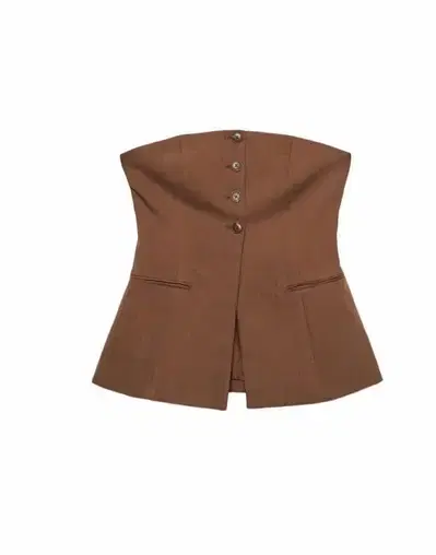 brown bustier with buttons from stradivarius size m