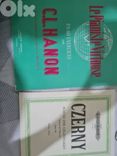 piano books, czerny and hanon