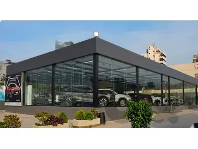 hangar used as a showroom