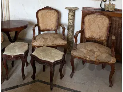 2 arm chair with 2 side table