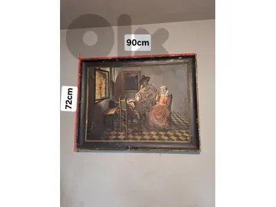 THE WINE GLASS antique oil painting on canvas