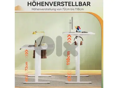 Height-Adjustable Desk 160 x 70 cm with Quiet Motor and Memory