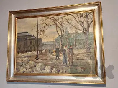 Ole Wolhardt Stampe Due original signed oil painting on canva