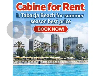 Cabine for Rent in Tabarja Beach Resort for Summer Season 2026