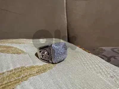 خاتم فضه مرصع حب زيركون سويسري و زفير كثير حلو