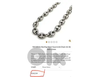 فضة  30 غرام قصه مميزي  in 925 white sterling silver, length from Italy سنسال