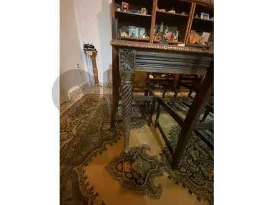 antique dining table with 8 chair
