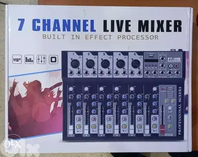 mixer 7 channel with effect & usb & bluetouth