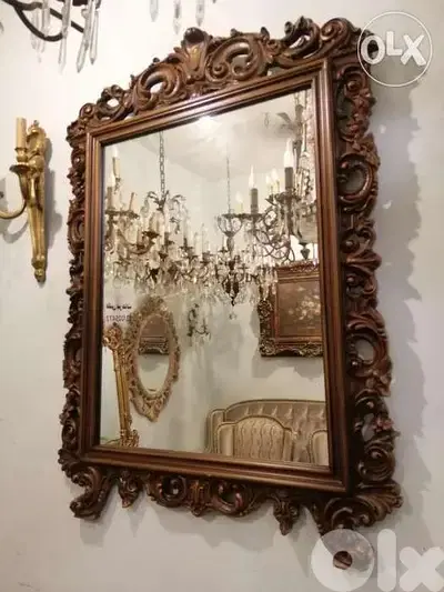 مراية ناعمة خشب حفر مميز نافر شغل ايطالي سعر مميز mirror
