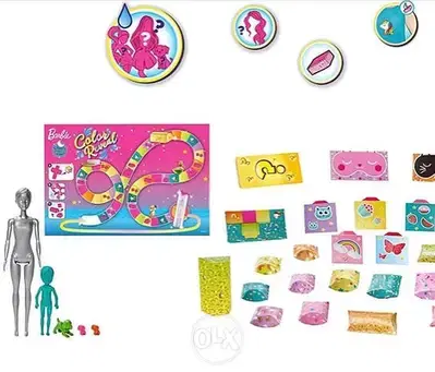 Barbie Color Reveal Set with 50+ Surprises Including 2 Dolls, 3 Pets &