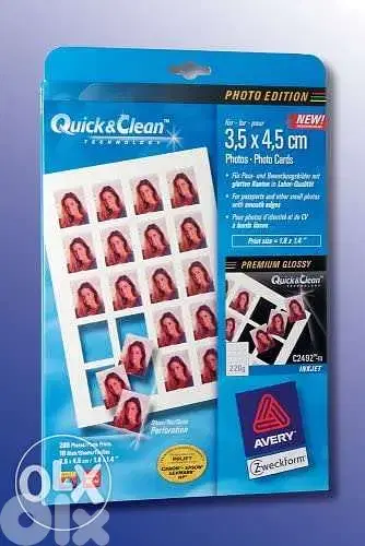 Avery paper sheets for photo passports