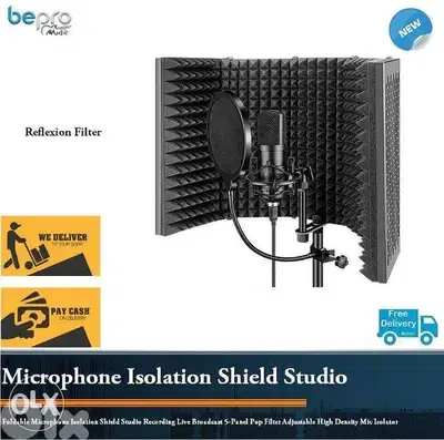 Sound Shield Live Vocal reflecxion filter,Isolation Shield Studio,Foam