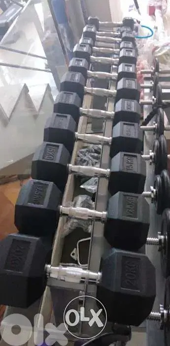 Hexagon dumbbells