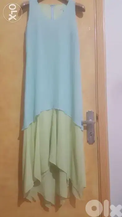 Jaqueline Riu Chiffon maxi slit dress 38 فستان طويل
