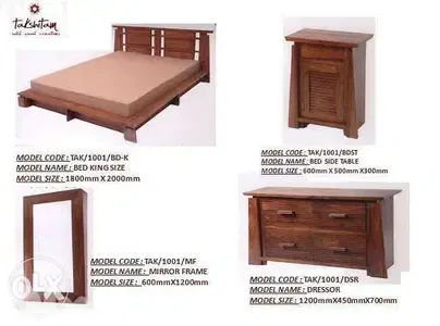 bedroom set solid wood teak