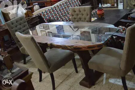 dining table solid wood with 4 chairs cabetoneh