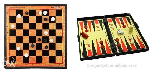 Brand New Plastic Folding Chess, Checkers & Backgammon Magnetic Board