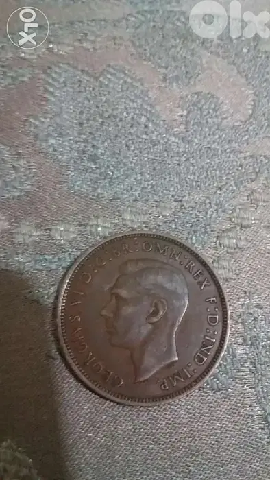 UK penny of King Georges VI year 1938