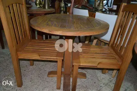 table and 2 chairs outdoor teak wood