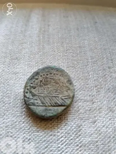 Ancient Phoencian Ship Bronze Coin of Goddess Tyche year around 80 BC