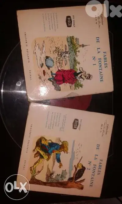 les fables de la fontaine 2vinyl records + 2books