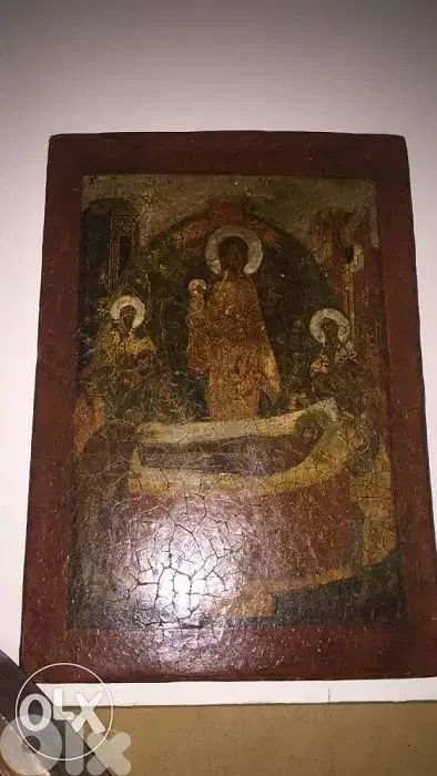 antique 18th century icon dormition