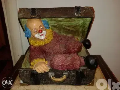 vintage clown on a box 35cm