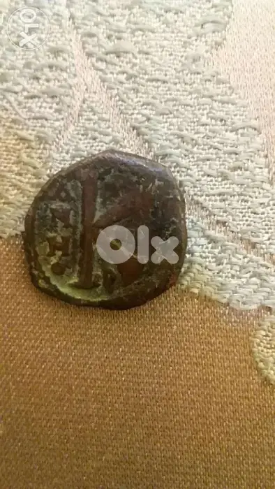 Half Follis Byzantine Arabian Bronze Coinنصف فلس بيزنطي عربي سك زمن