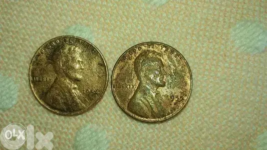 Two USA Lincoln Wheat Cents 1954 D & 1955 D